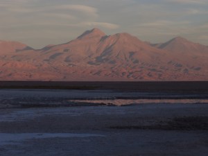 Sunset on the salt flats